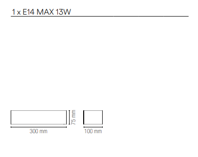 Applique a parete in gesso verniciabile diffusore inferiore in vetro satinato, diffusore superiore in acrilico bianco attacco E14 collezione CORTINA Applique a parete in gesso verniciabile diffusore inferiore in vetro satinato, diffusore superiore in acrilico bianco attacco E14 collezione CORTINA